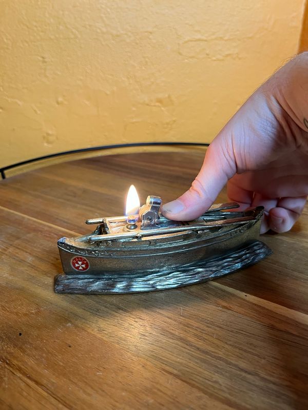 Chase Brand Malta Boat Souvenir Table Lighter