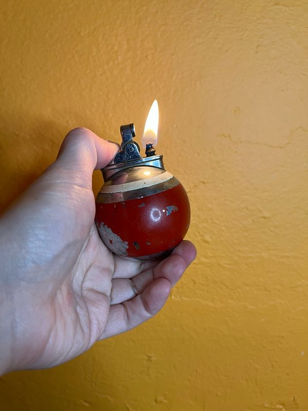 Flaking Red Daruma Table Lighter