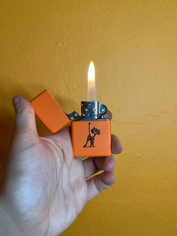 2001 Orange Cat East Asian Zippo Lighter