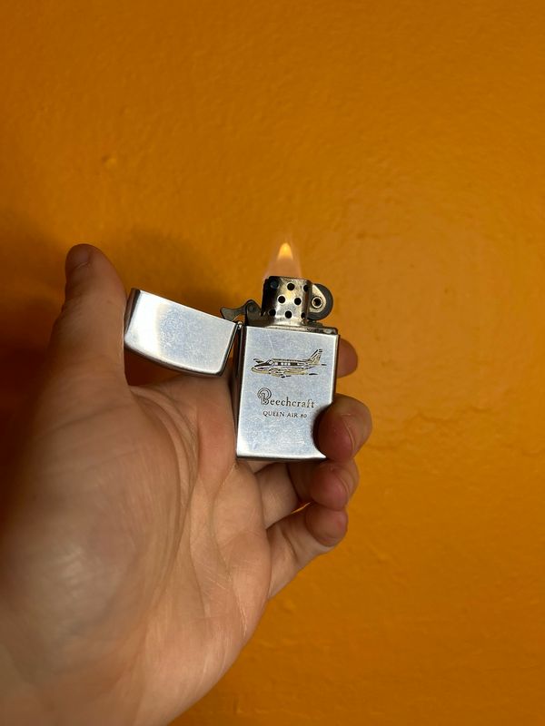 1962 Beechcraft Queen Air 80 Plane Zippo Slim Lighter