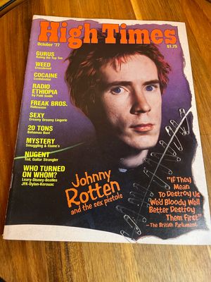 High Times October 1977 Johnny Rotten Issue