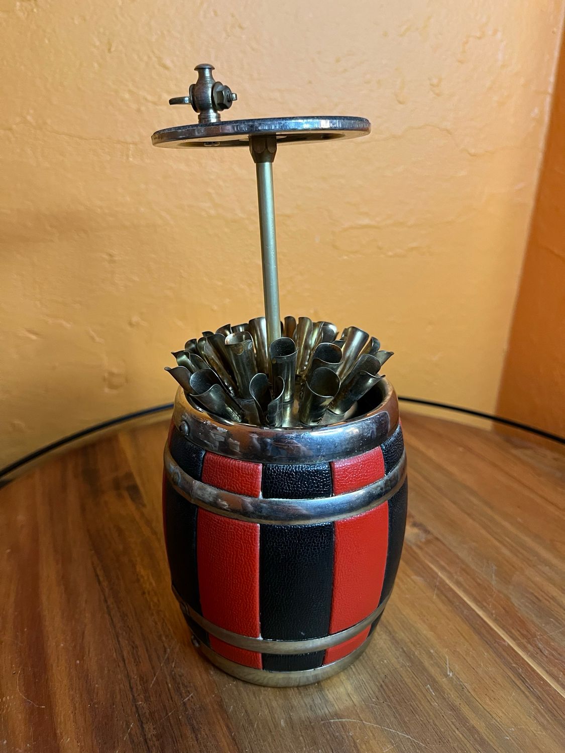Black &amp; Red Beer Keg Barrel Cigarette Dispenser