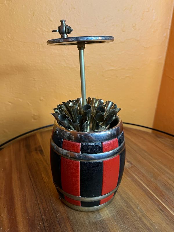 Black &amp; Red Beer Keg Barrel Cigarette Dispenser