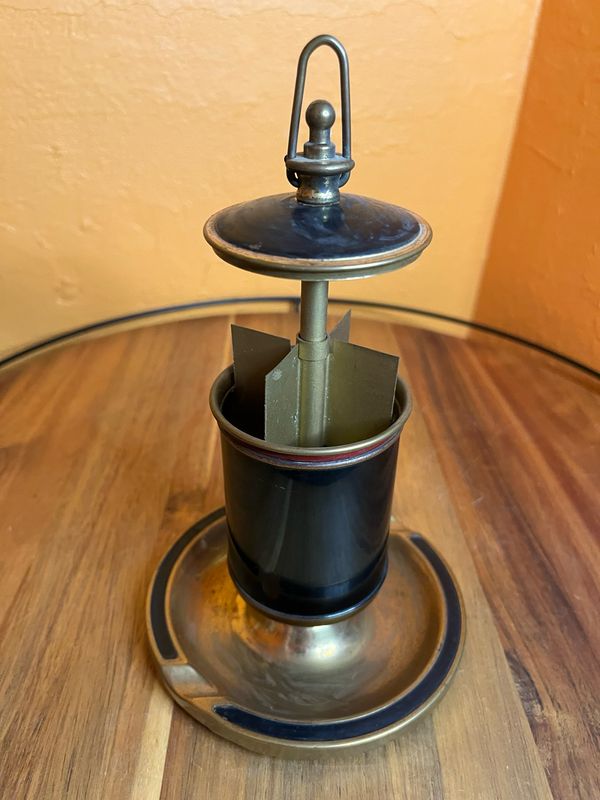 Classic Black Cylinder Cigarette Dispenser &amp; Ashtray