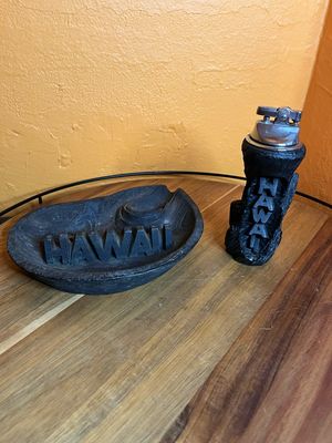 Hip Brand Big Hawai’i Souvenir Ashtray Table Lighter Set