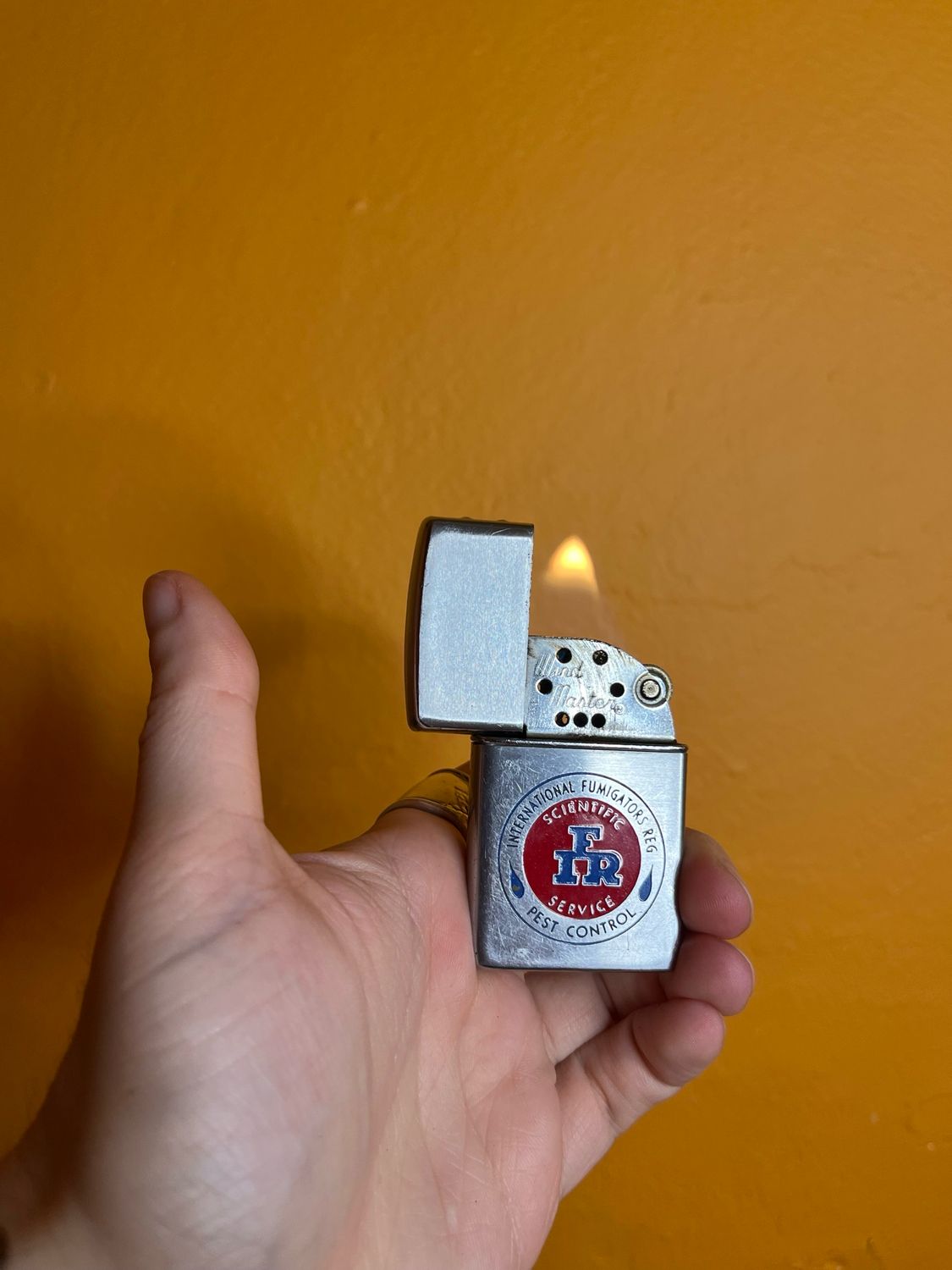 International Fumigators Reg Scientific Service Pest Control Storm Master Flip Top Lighter