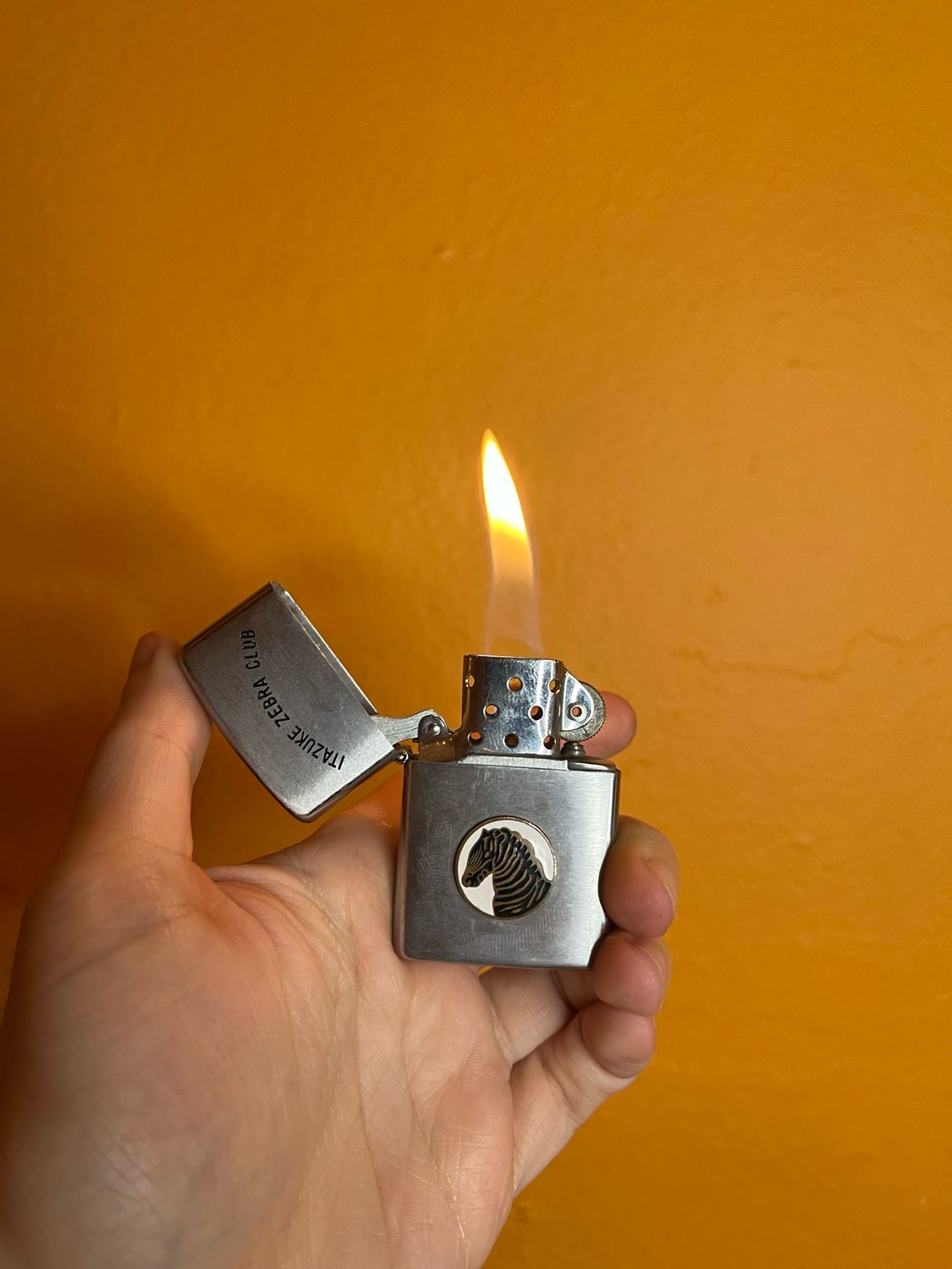 Itazuke Air Base Zebra Club 1961 Military Flip Top Lighter