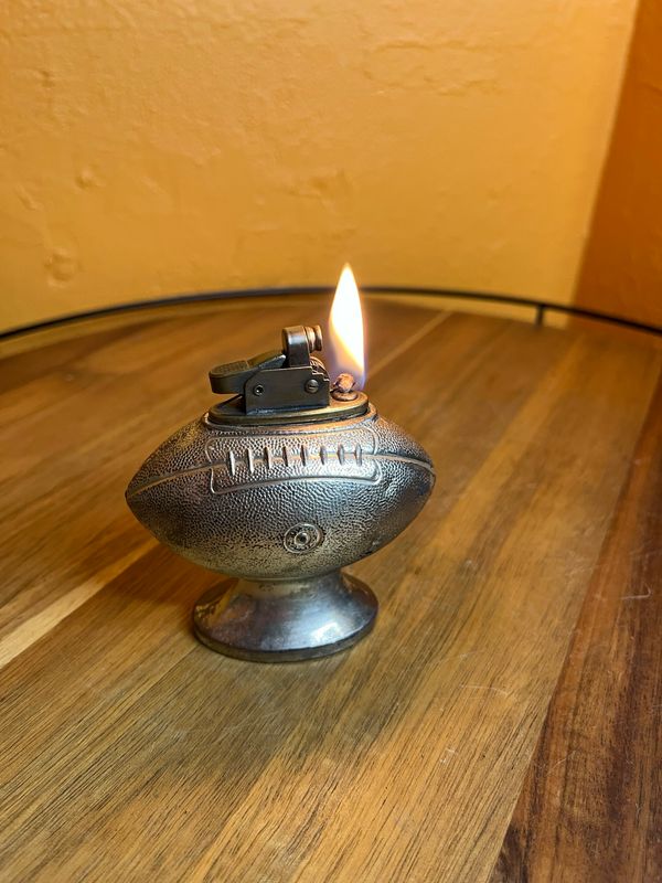 CMC New York Silver Plated Football Table Lighter
