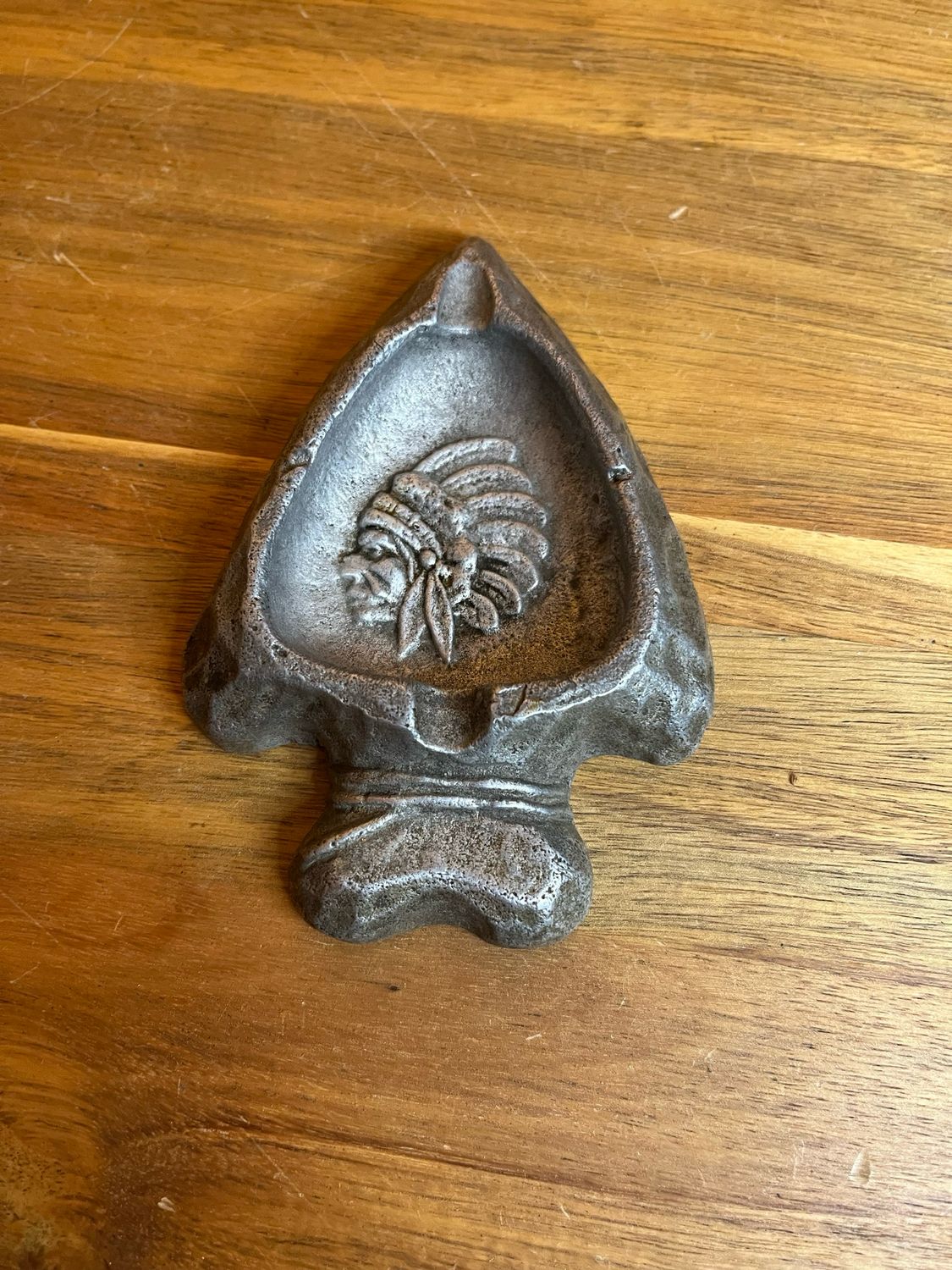 Indigenous Side Profile Arrowhead Metal Ashtray