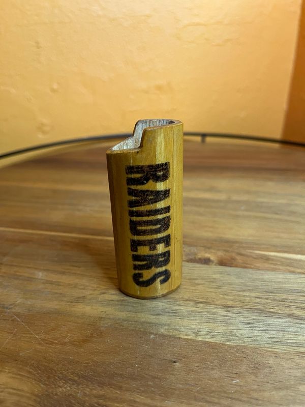 Oakland Raiders Wooden BIC Lighter Cover Sleeve