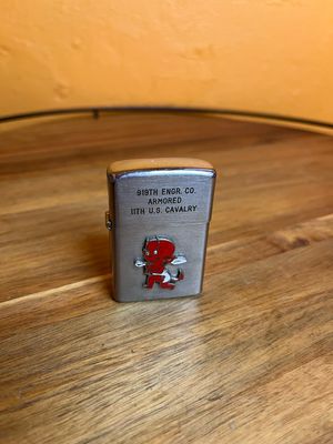 919th Engr Co Armored 11th US Cavalry Red Devil Military Flip Top Lighter