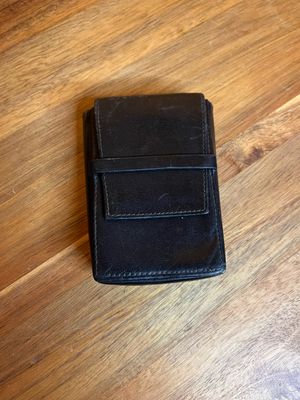 Black Leather Cigarette Carton Case