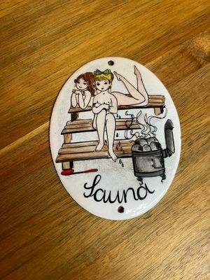 Steinbock Email Ceramic Handmade Austrian Sauna Door Sign