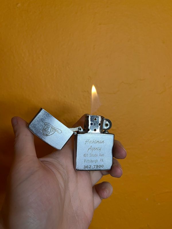Hechtman Agency Shady Ave Pittsburgh PA Fire Company Flip Top Lighter