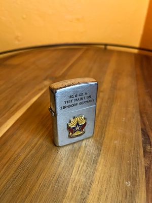 HQ &amp; Co A 71st Maint Bn Zirndorf Germany Mobile Repair Military Flip Top Lighter