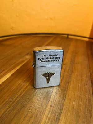 USAF Hospital 806th Medical Group Chennault AFB LA Military Flip Top Lighter