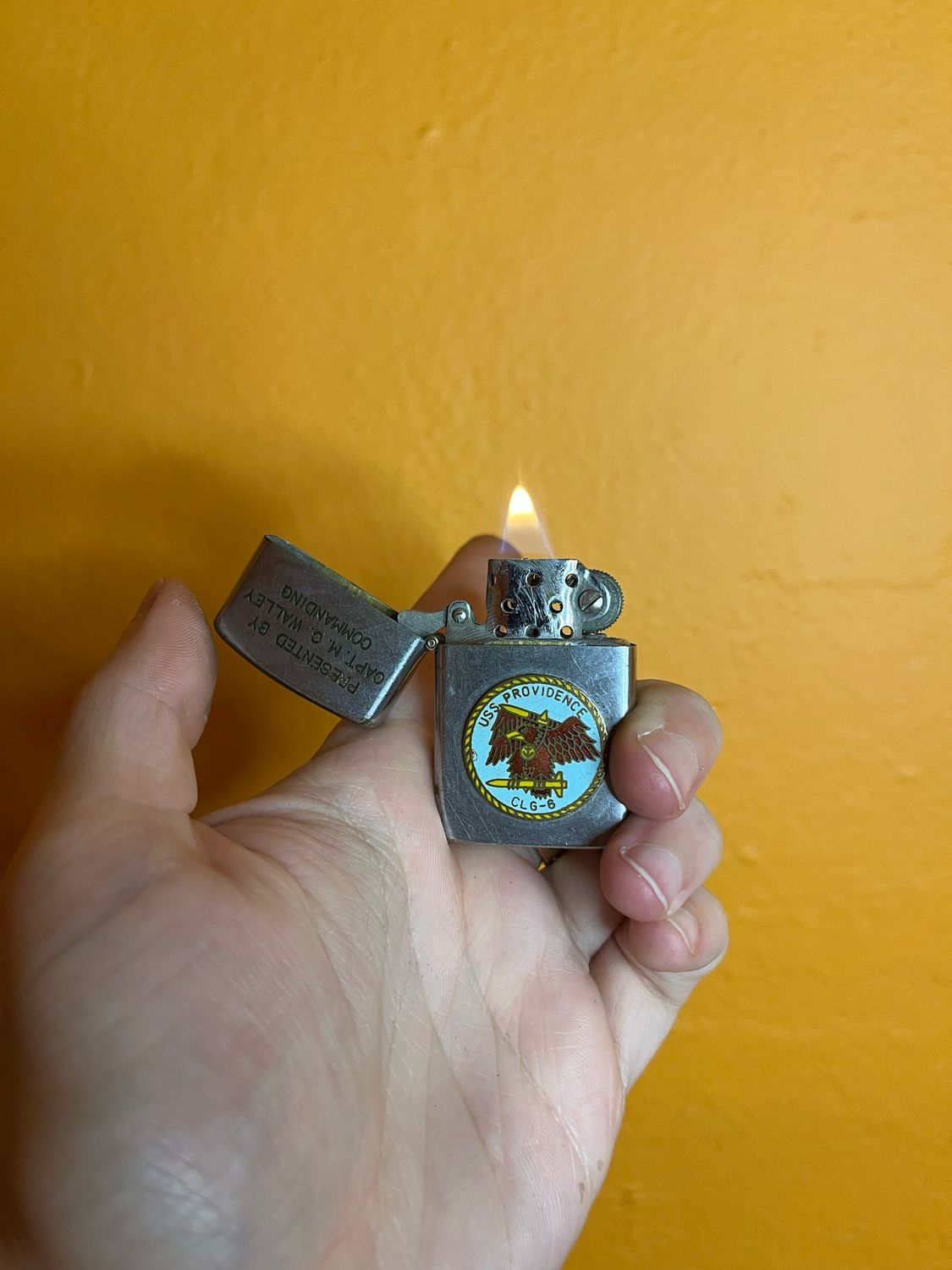 USS Providence CLG-6 Presented By Capt MC Walley Commanding Military Flip Top Lighter