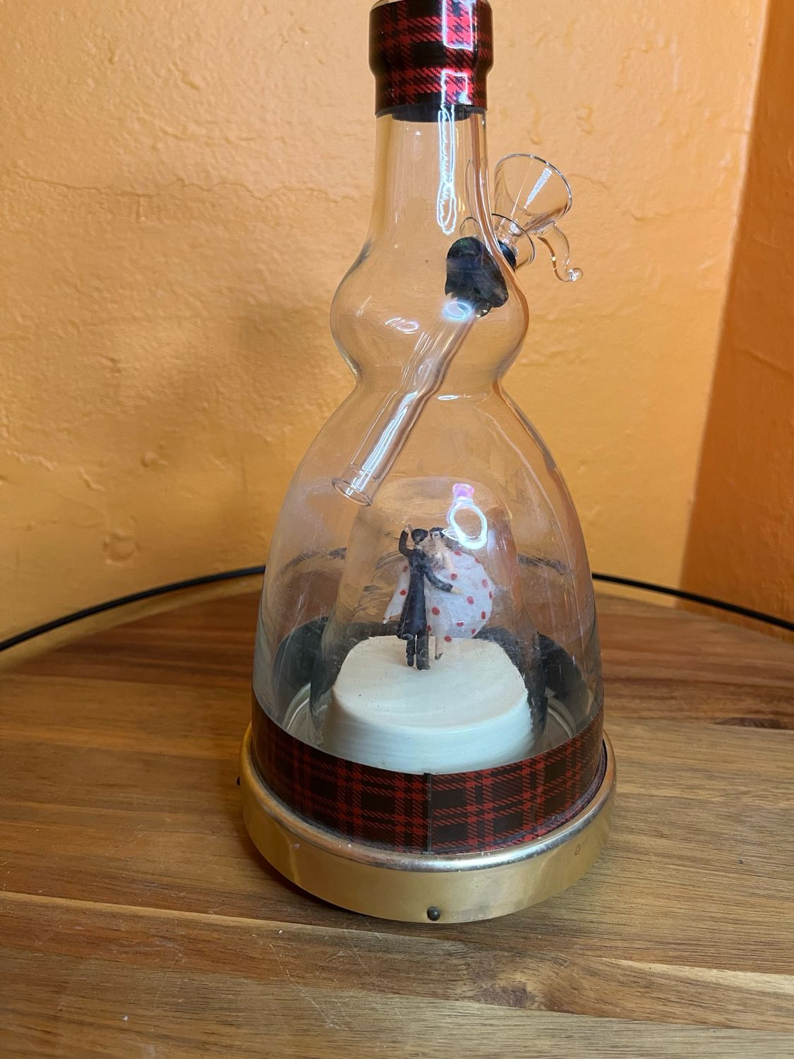 Upcycled Vintage Dancing Couple Music Box / Bottle Bong