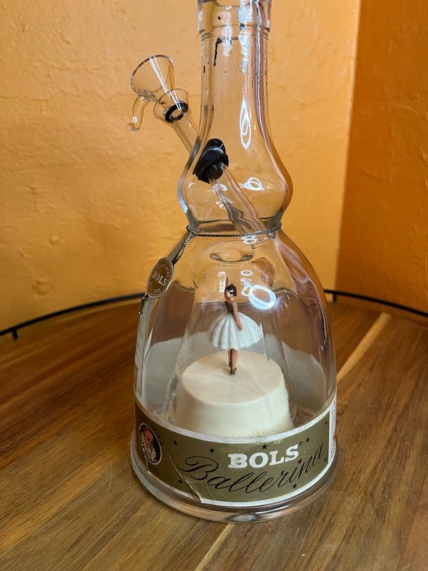 Upcycled Vintage Music Box / Liquor Bottle Bong