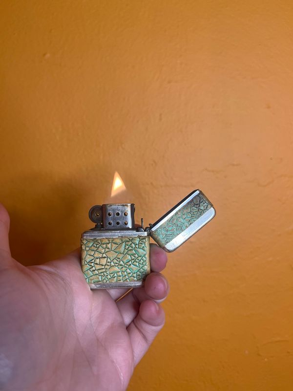 Seafoam Green Pleather Storm Queen Flip Top Lighter