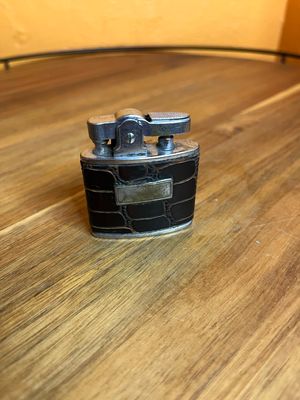 Distressed Black Leather Lighter