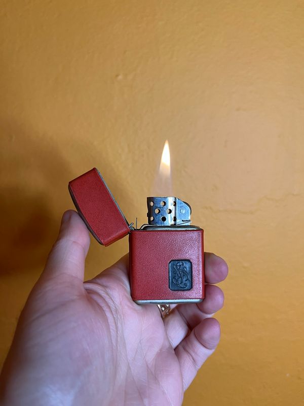 Red Initials Champ Austria Flip Top Lighter