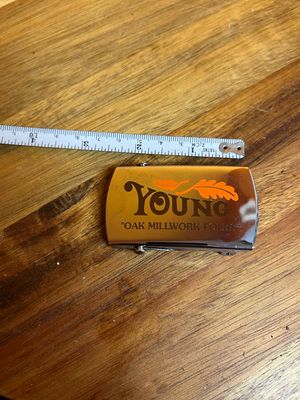 Young Oak Millwork Folk Zippo Belt Buckle
