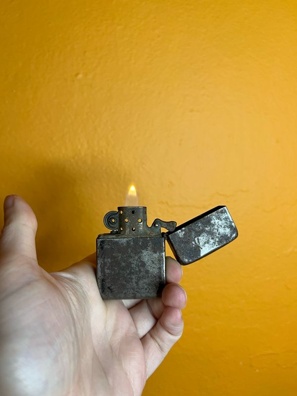 Original World War Era Antique 3 Barrel Zippo Lighter