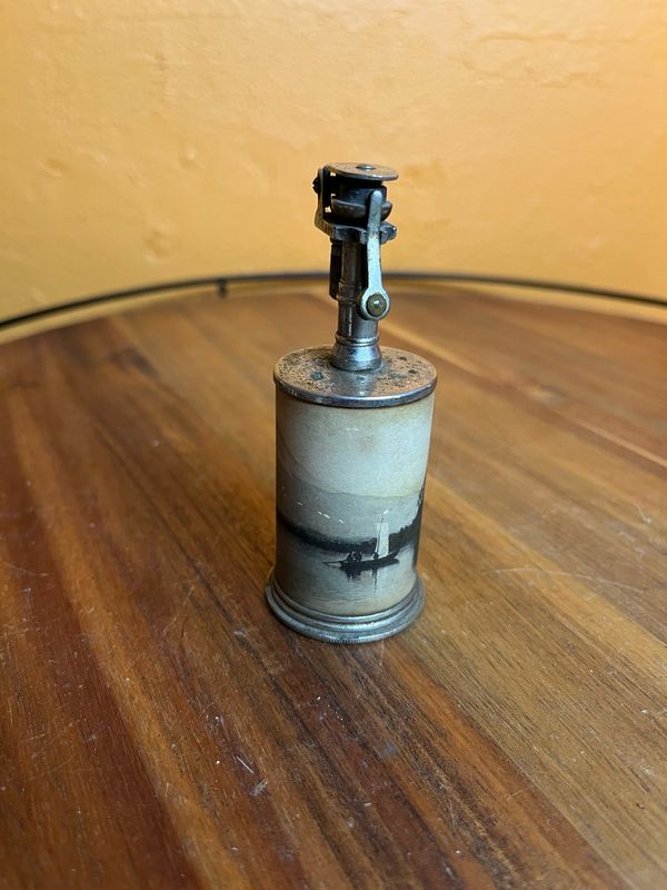 Japanese Coastal Photograph Souvenir Press Trigger Table Lighter
