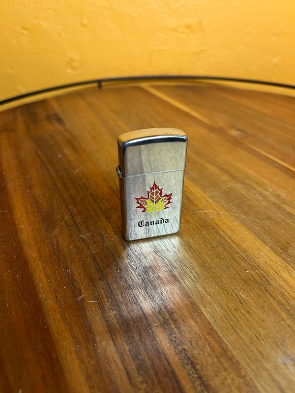 1978 Customized ‘Clutch 4-29-84’ Canada Maple Leaf Souvenir Zippo Slim Lighter
