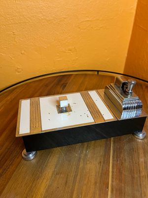 Early 20th Century Ronson Touch Tip Table Lighter Smoking Box Combo