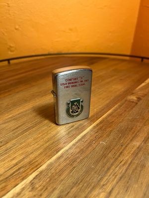 Company B 123rd Ordinance BN AD Fort Worth Texas Old Ironsides Military Flip Top Lighter