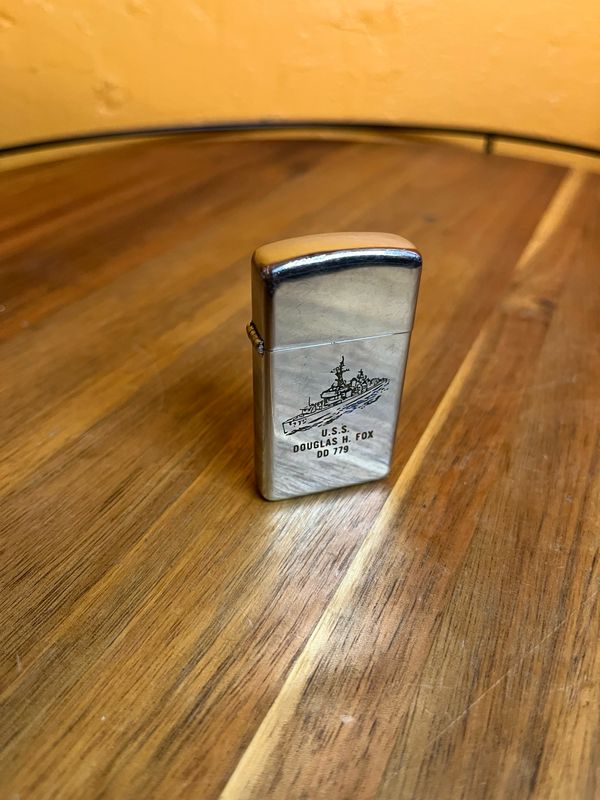 1970 USS Douglas H Fox DD 779 Military Zippo Slim Lighter