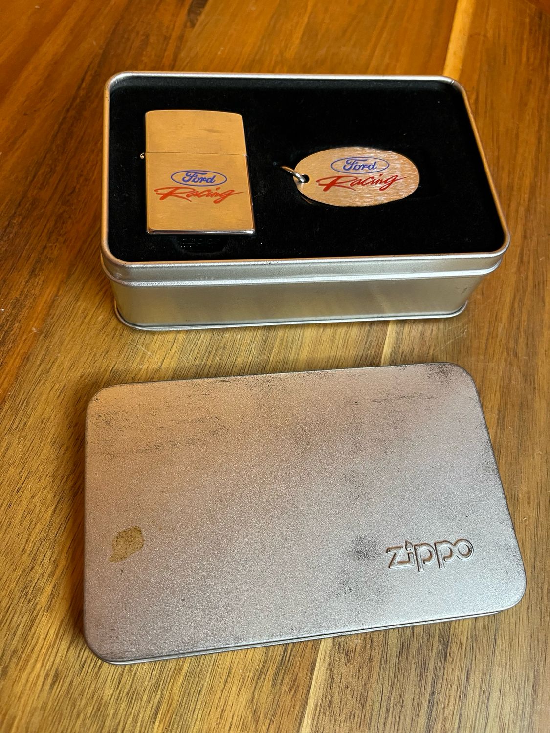 1999 Ford Racing Keychain Zippo Lighter Box Set