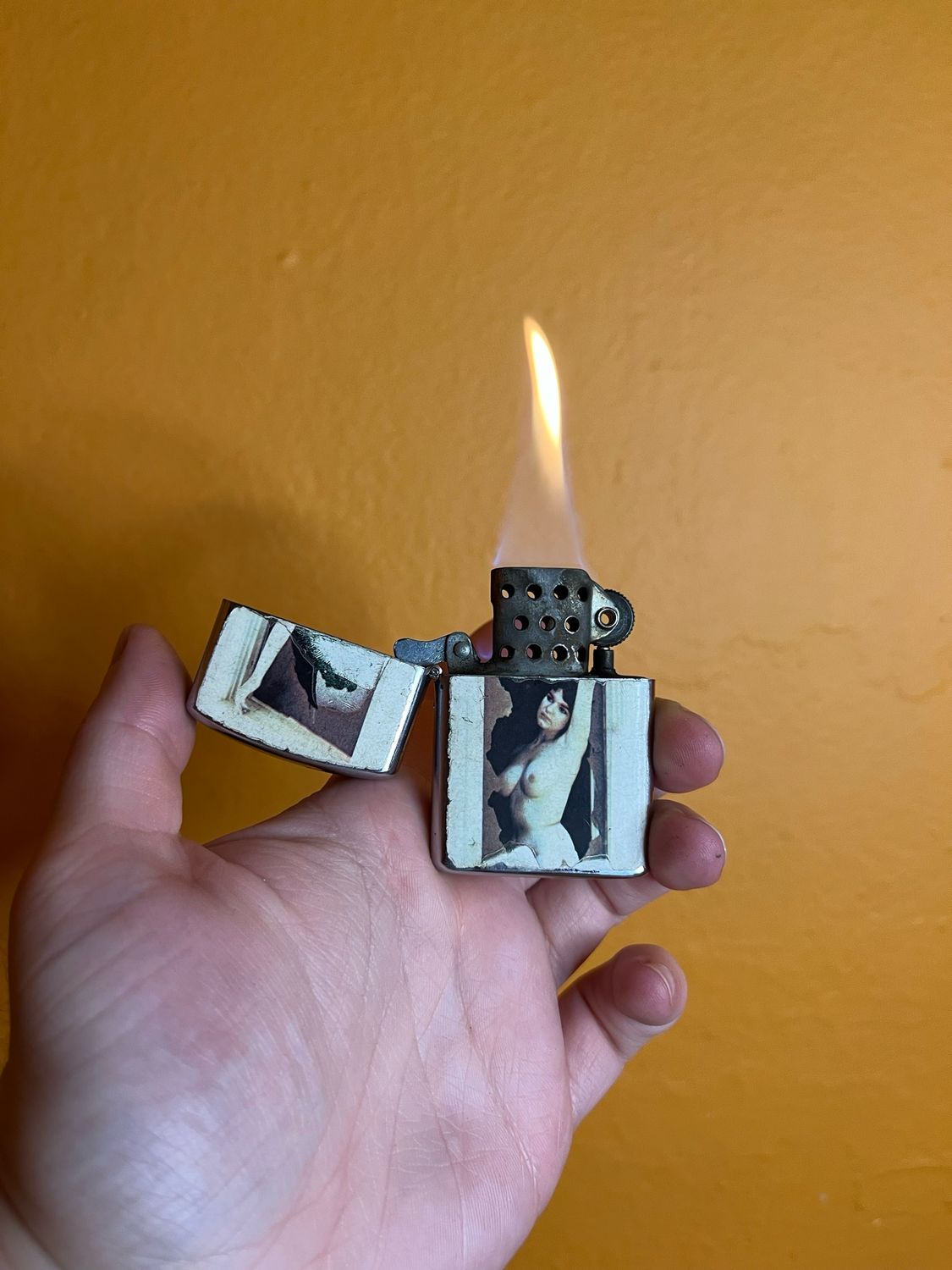 Worn Window Sitter Pinup Flip Top Lighter