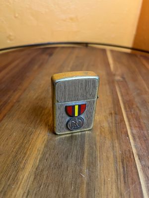 National Defense Badge Imitation Wood Military Flip Top Lighter