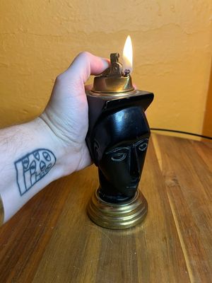 Art Nouveau Head Rivian’s Table Lighter