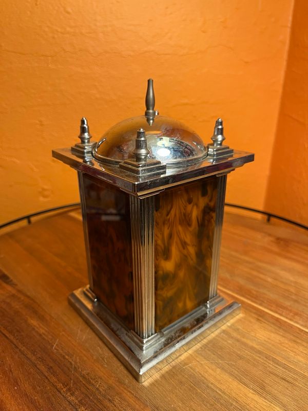 Chrome &amp; Imitation Tortoiseshell Musical Cigarette Dispenser