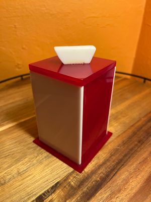 Red &amp; White Midcentury Modern Acrylic Cigarette Dispenser