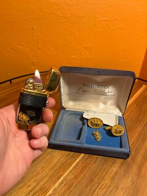 Scripto Lights &amp; Links Lighter Cuff Link Box Set