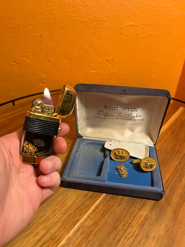 Scripto Lights &amp; Links Lighter Cuff Link Box Set