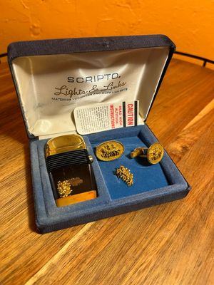 Scripto Lights &amp; Links Lighter Cuff Link Box Set