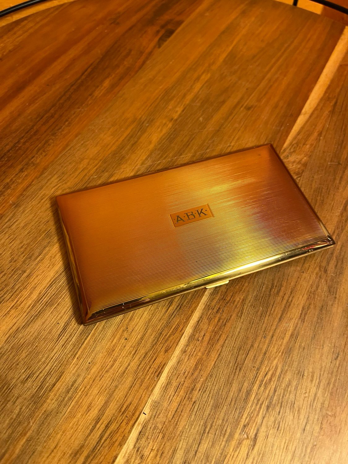Customized ‘ABK’ Golden Cigarette Case