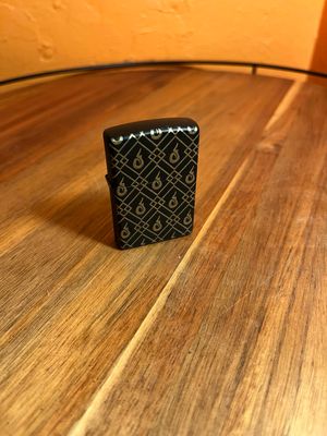 Curated Collection - Customized 2022 Black &amp; Gold Flame Logo Zippo Lighter