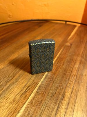 Curated Collection - Customized 2014 Gravel Grey &amp; Gold Flame Logo Zippo Lighter