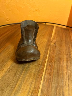 Carved Wooden Shoe Match Holder