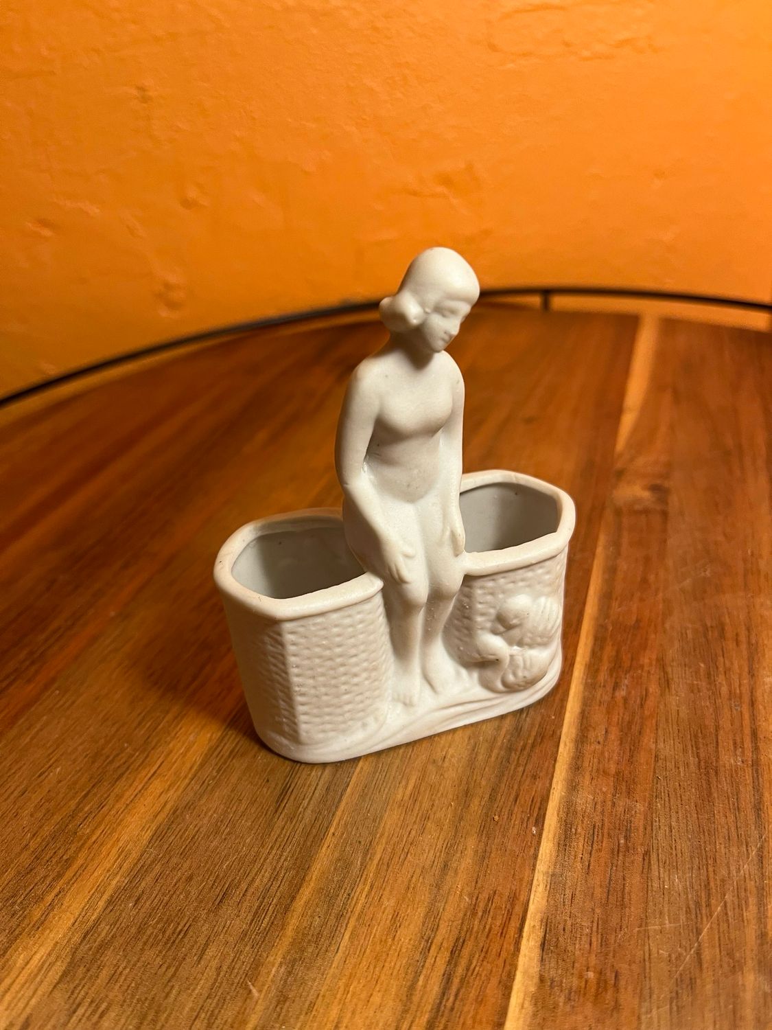 Seated Nude Woman With Swans Match &amp; Cigarette Holder