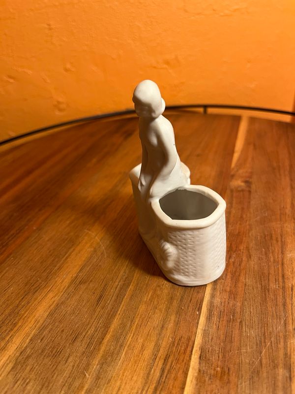 Seated Nude Woman With Swans Match &amp; Cigarette Holder