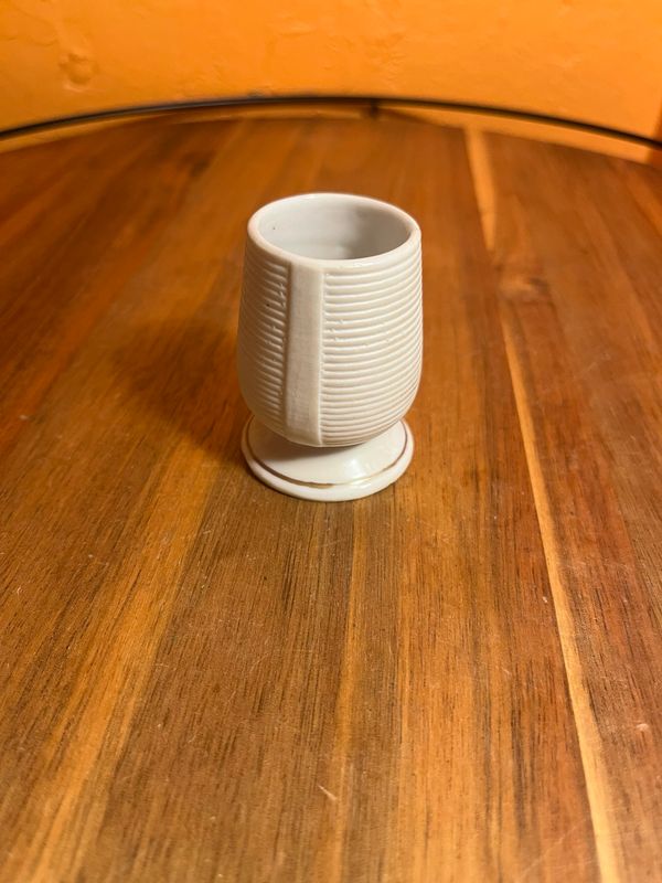 Thin Gilded Band Ceramic Match Holder