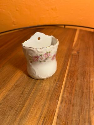 Pink Daisies Floral Ceramic Wall Hanging Match Holder